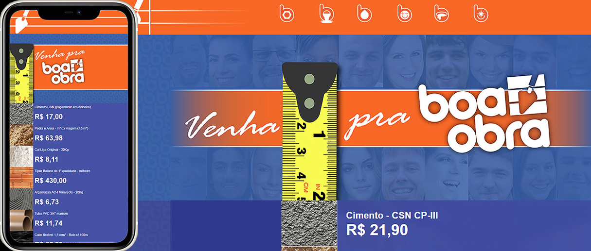 Site da Boa Obra apresentado nas versões desktop e mobile